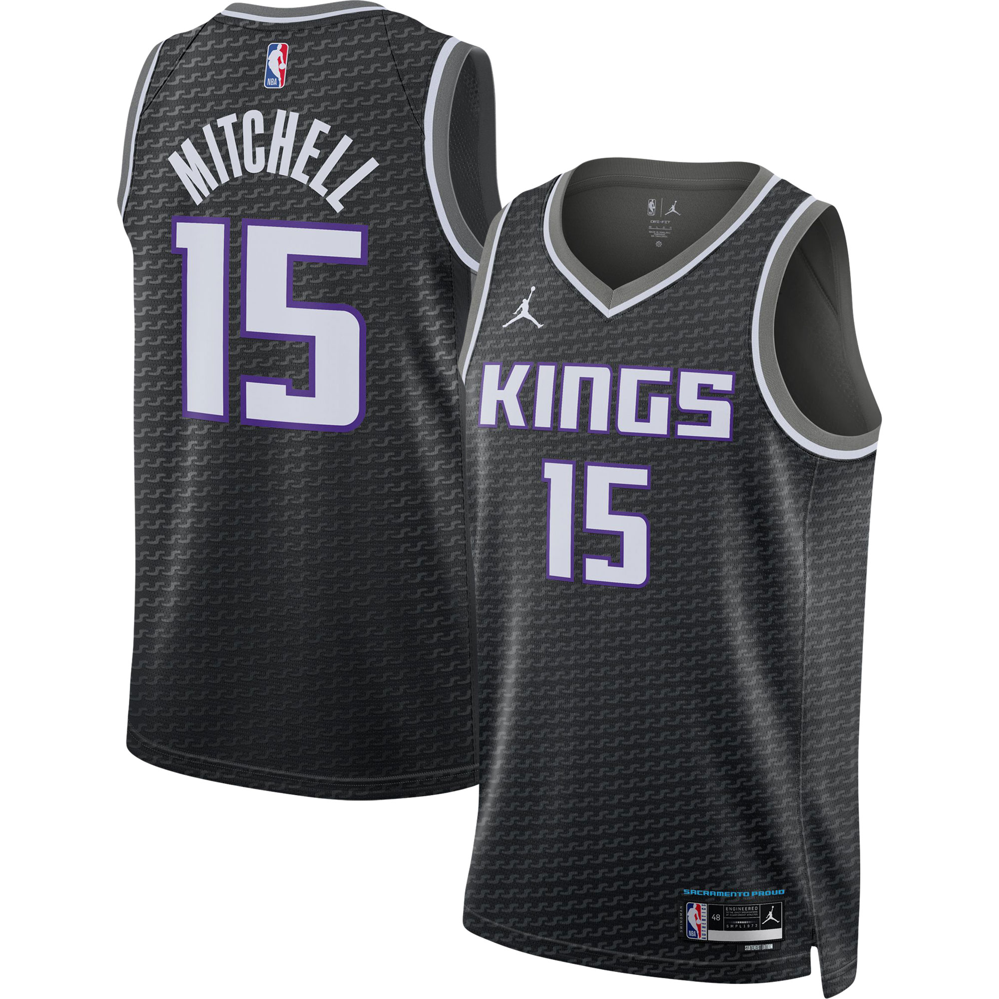 Unisex Sacramento Kings Davion Mitchell Black Swingman Jersey - Statement Edition
