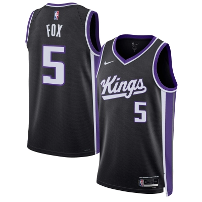 Unisex Sacramento Kings De'Aaron Fox Black Swingman Jersey - Icon Edition 01