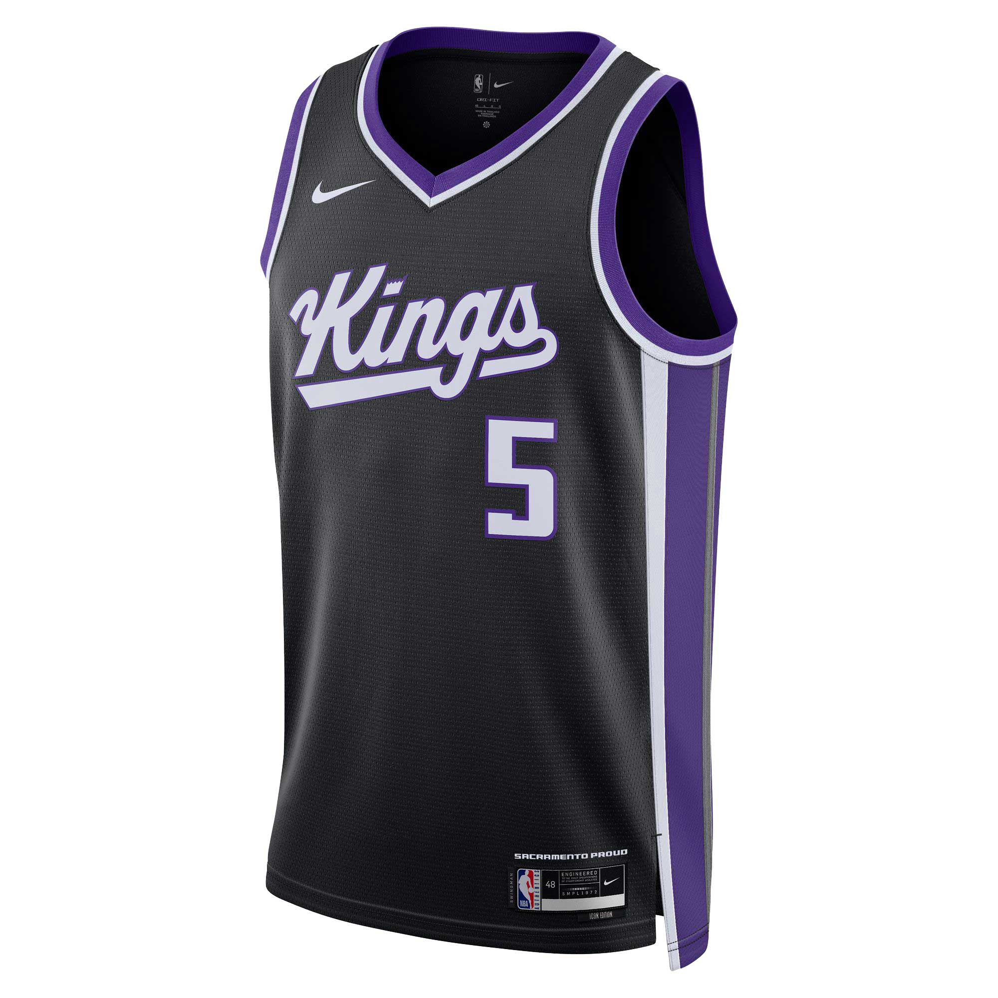 Unisex Sacramento Kings De'Aaron Fox Black Swingman Jersey - Icon Edition