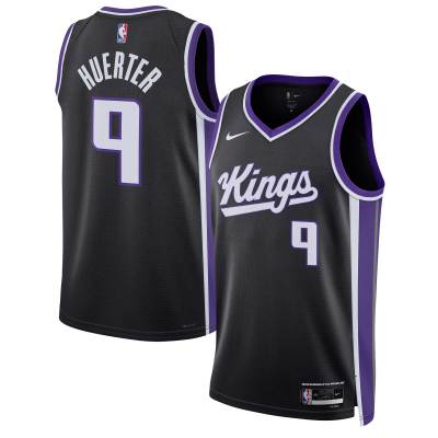 Unisex Sacramento Kings Kevin Huerter Black Swingman Jersey - Icon Edition 01