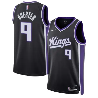 Unisex Sacramento Kings Kevin Huerter Black Swingman Jersey - Icon Edition 01