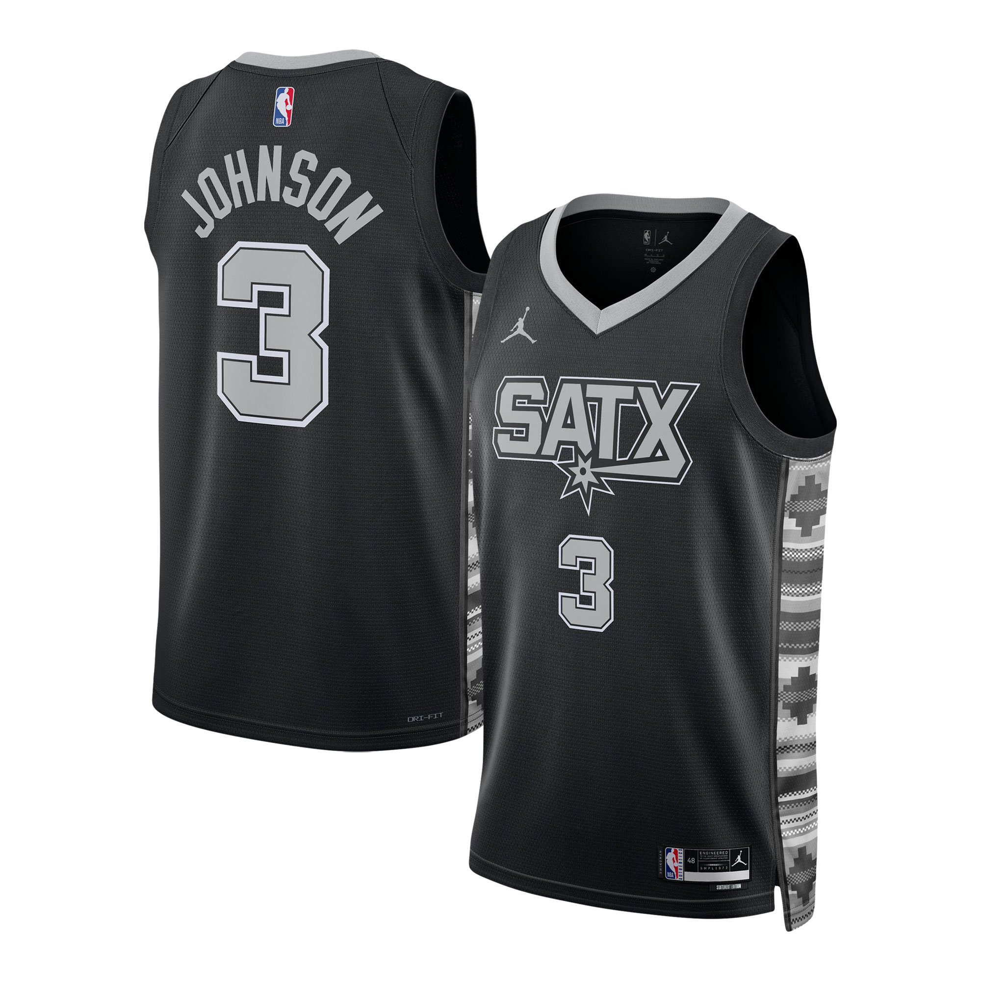 Unisex San Antonio Spurs Keldon Johnson Black Swingman Jersey - Statement Edition