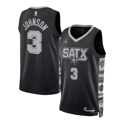 Unisex San Antonio Spurs Keldon Johnson Black Swingman Jersey - Statement Edition 01