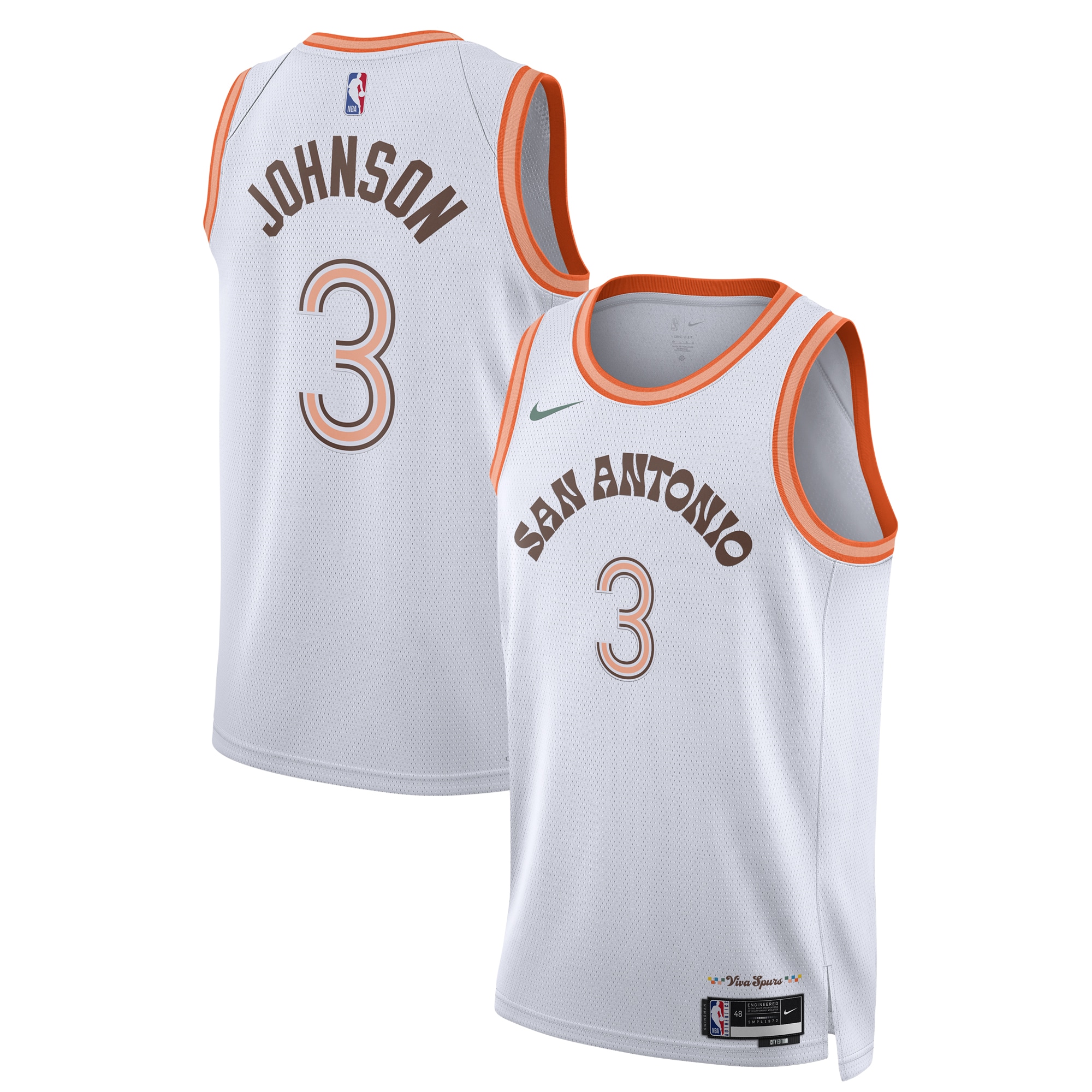 Unisex San Antonio Spurs Keldon Johnson White 2023/24 Swingman Jersey - City Edition