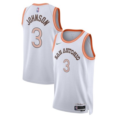 Unisex San Antonio Spurs Keldon Johnson White 2023/24 Swingman Jersey - City Edition 01