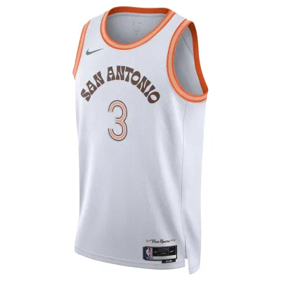 Unisex San Antonio Spurs Keldon Johnson White 2023/24 Swingman Jersey - City Edition 02