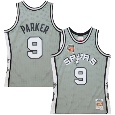 Unisex San Antonio Spurs Tony Parker Gray Hall of Fame Class of 2023 Throwback Swingman Jersey 01