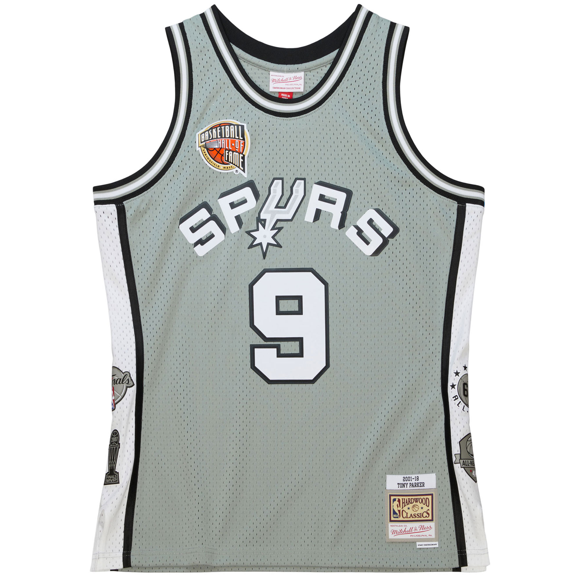 Unisex San Antonio Spurs Tony Parker Gray Hall of Fame Class of 2023 Throwback Swingman Jersey