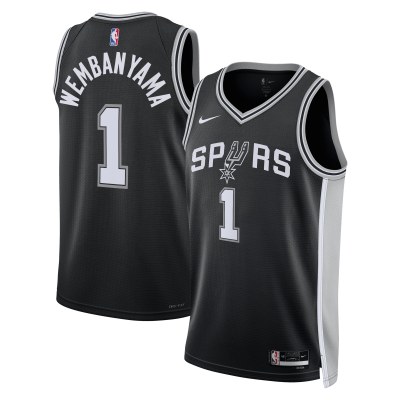 Unisex San Antonio Spurs Victor Wembanyama Black 2023 NBA Draft First Round Pick Swingman Jersey - Icon Edition 01