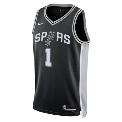 Unisex San Antonio Spurs Victor Wembanyama Black 2023 NBA Draft First Round Pick Swingman Jersey - Icon Edition 02