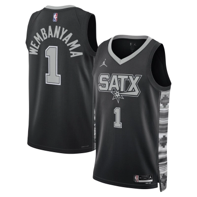 Unisex San Antonio Spurs Victor Wembanyama Black Swingman Jersey - Statement Edition 01