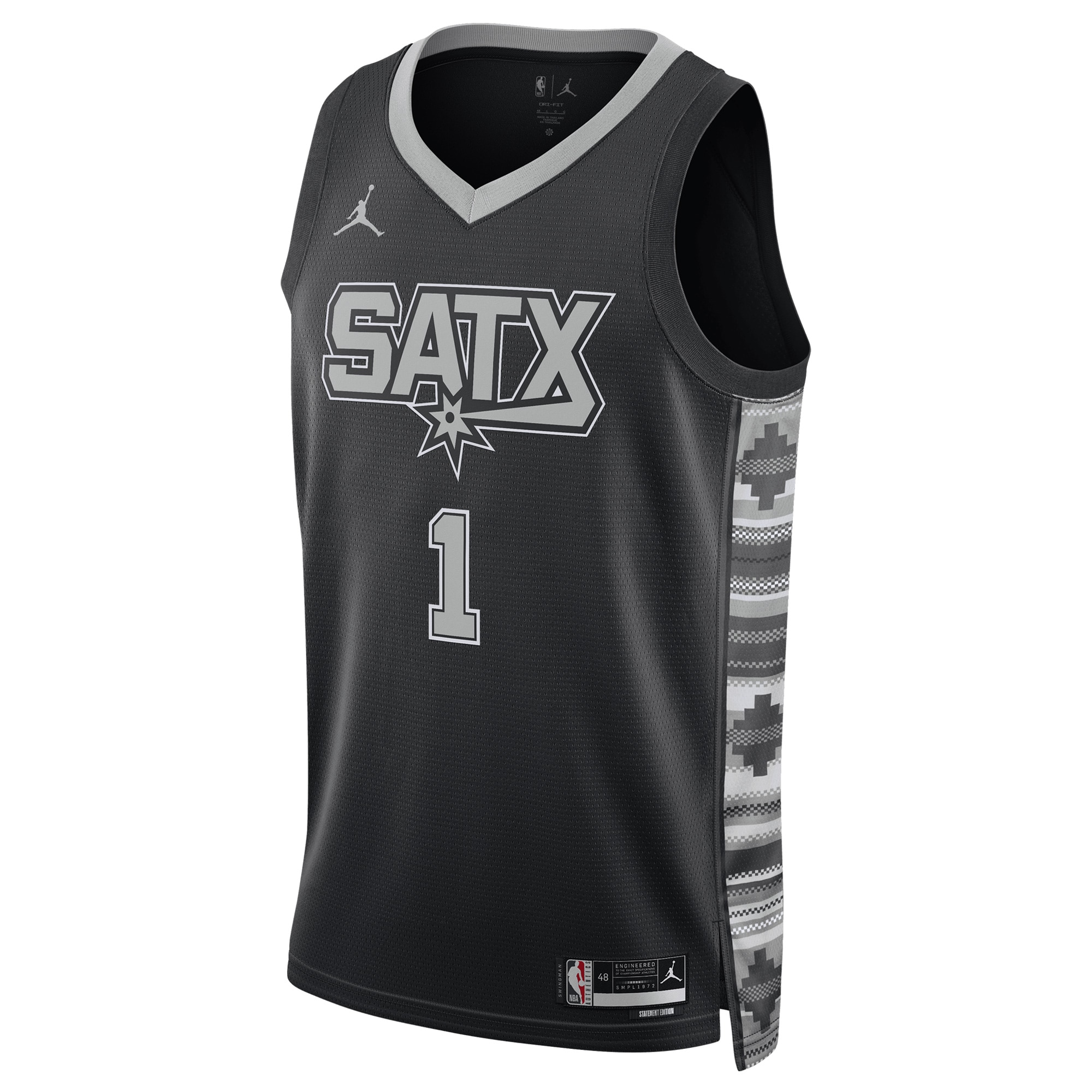 Unisex San Antonio Spurs Victor Wembanyama Black Swingman Jersey - Statement Edition