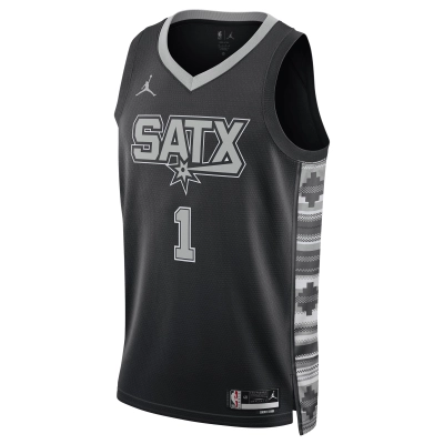 Unisex San Antonio Spurs Victor Wembanyama Black Swingman Jersey - Statement Edition 02