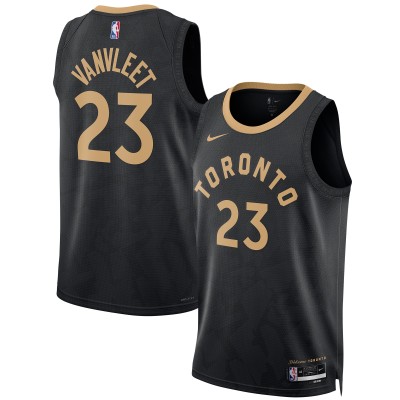 Unisex Toronto Raptors Fred VanVleet Black 2022/23 Swingman Jersey - City Edition 01