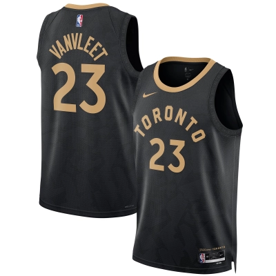 Unisex Toronto Raptors Fred VanVleet Black 2022/23 Swingman Jersey - City Edition 01