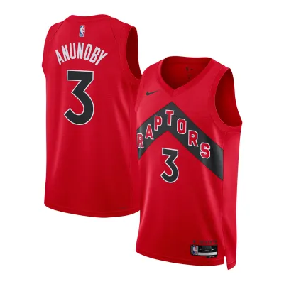 Unisex Toronto Raptors OG Anunoby Red Swingman Jersey - Icon Edition 01