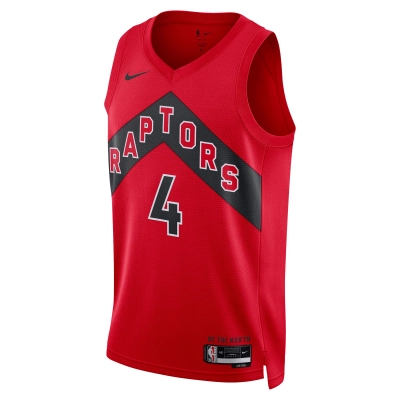 Unisex Toronto Raptors Scottie Barnes Red Swingman Jersey - Icon Edition 02
