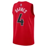 Unisex Toronto Raptors Scottie Barnes Red Swingman Jersey - Icon Edition