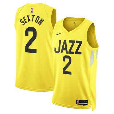 Unisex Utah Jazz Collin Sexton Gold Swingman Jersey - Icon Edition 01