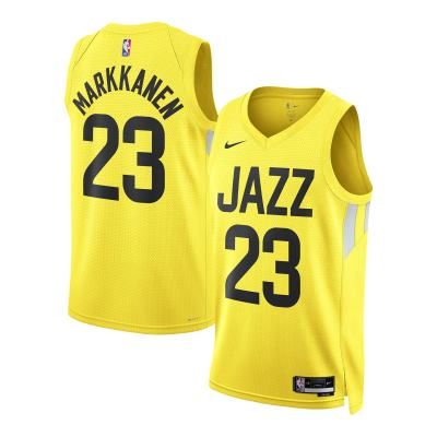 Unisex Utah Jazz Lauri Markkanen Gold Swingman Jersey - Icon Edition 01
