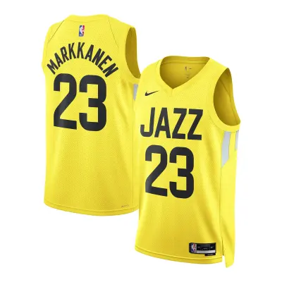 Unisex Utah Jazz Lauri Markkanen Gold Swingman Jersey - Icon Edition 01