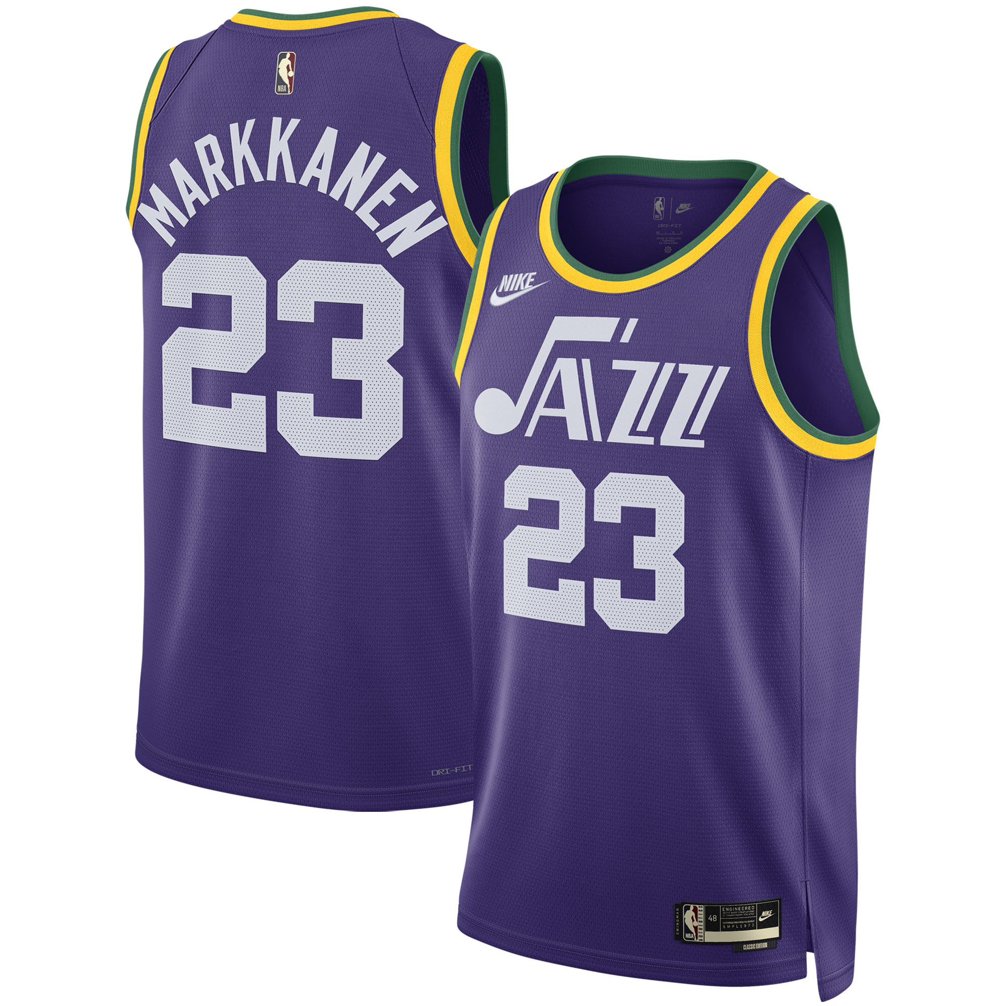 Unisex Utah Jazz Lauri Markkanen Purple 2023/24 Swingman Replica Jersey - Classic Edition