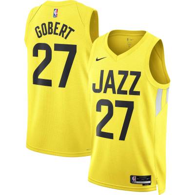 Unisex Utah Jazz Rudy Gobert Gold Swingman Jersey - Icon Edition 01