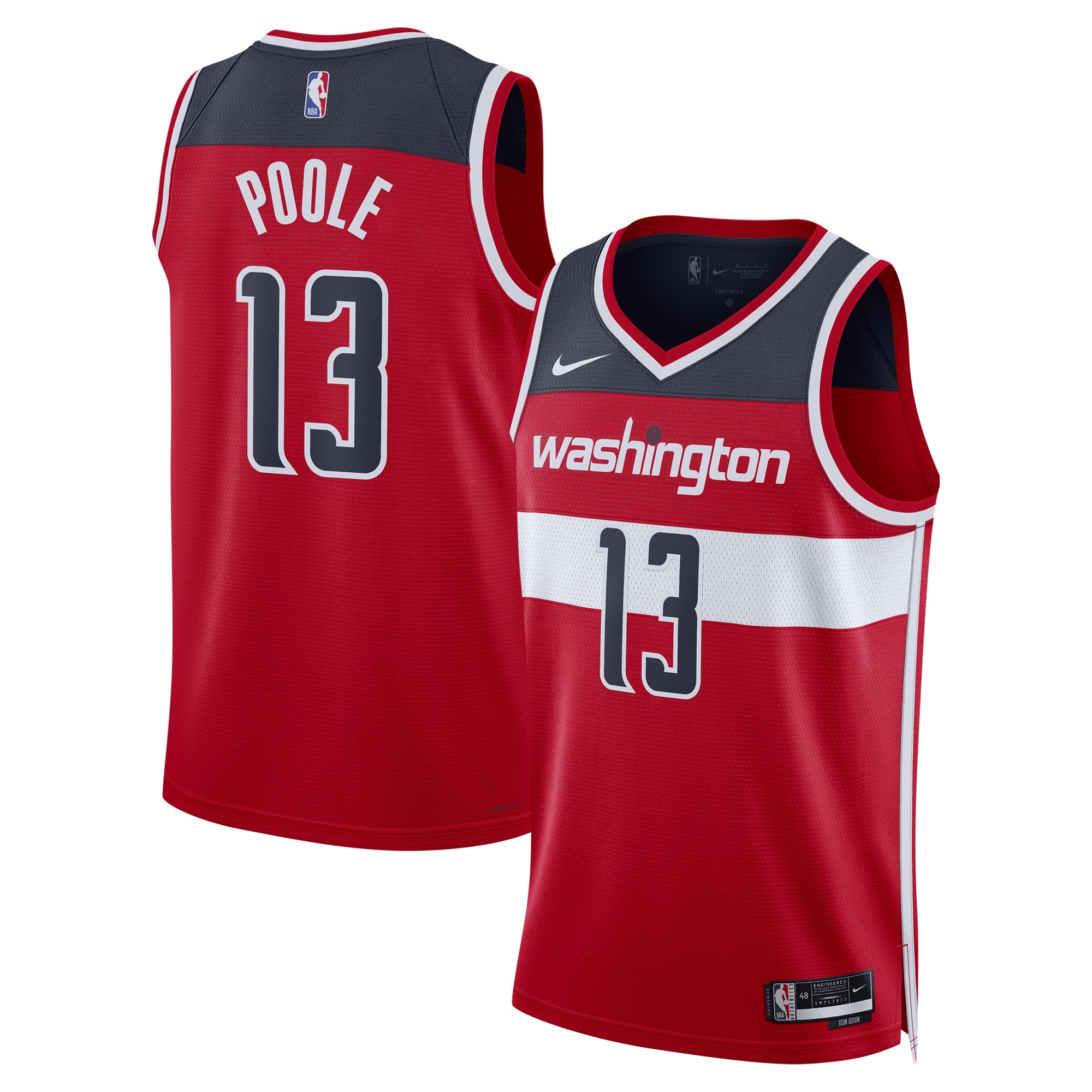 Unisex Washington Wizards Jordan Poole Red Swingman Jersey - Icon Edition