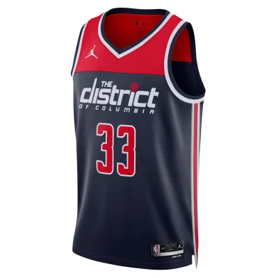 Unisex Washington Wizards Kyle Kuzma Navy Swingman Jersey - Statement Edition 02