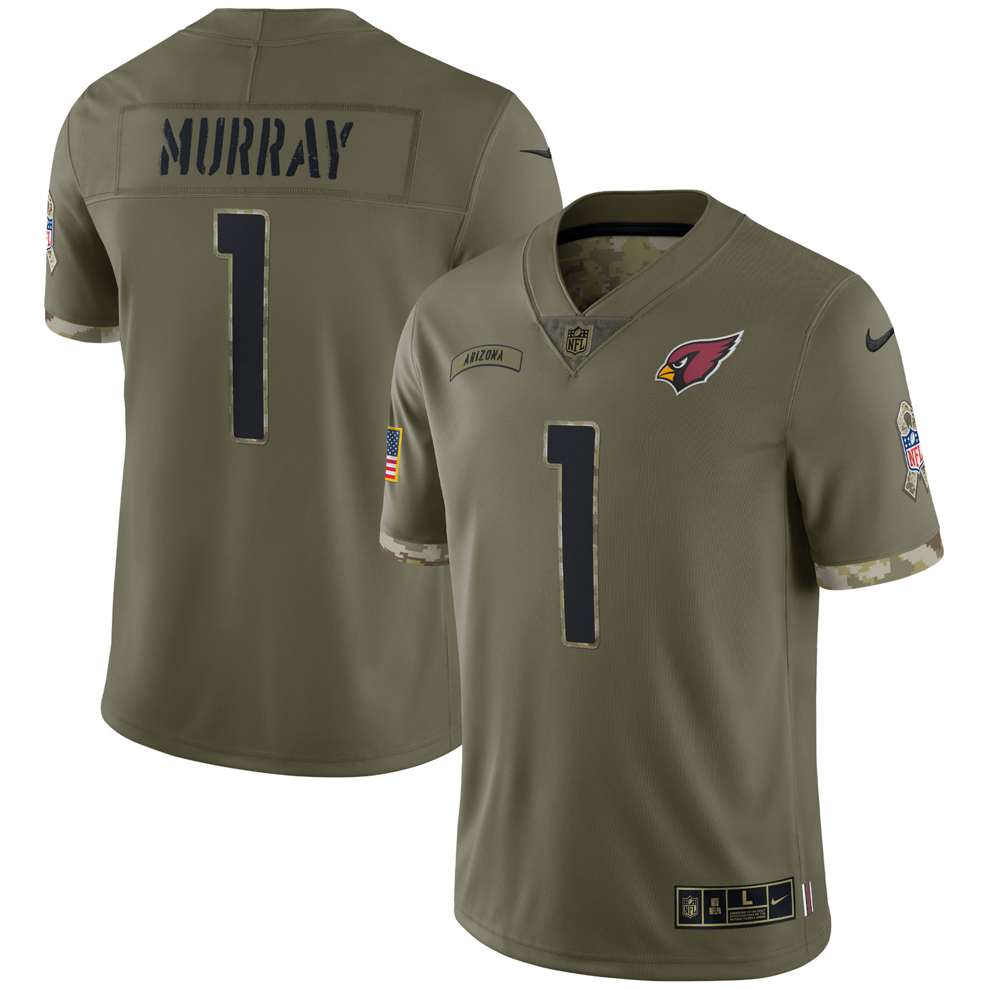 Men's Arizona Cardinals Olive 2022 Salute To Service Limited Jersey
