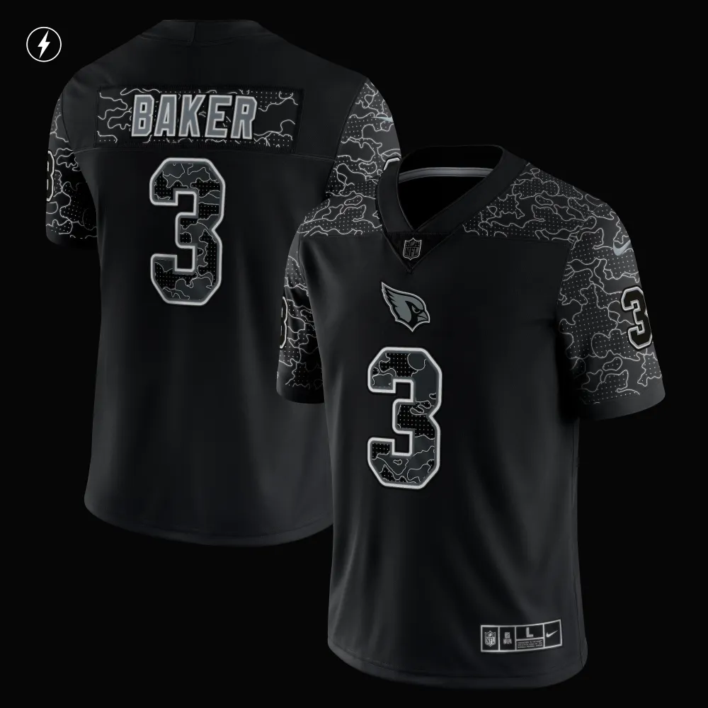 Men's Arizona Cardinals Budda Baker Black RFLCTV Limited Jersey
