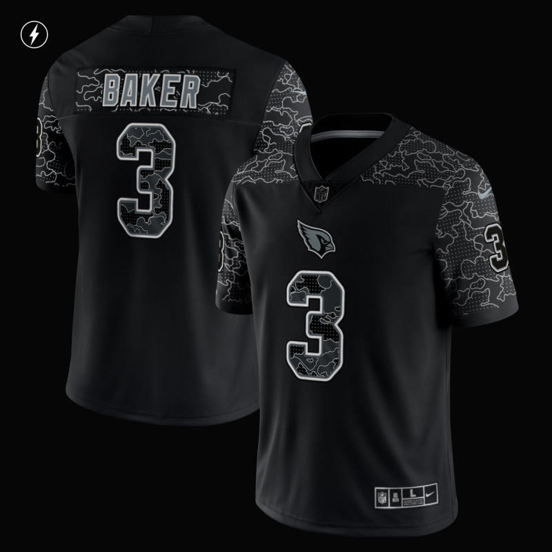 Men's Arizona Cardinals Budda Baker Black RFLCTV Limited Jersey