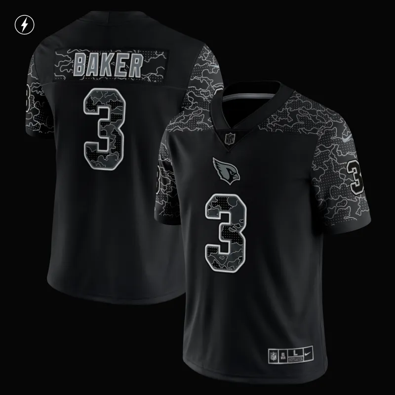 Men's Arizona Cardinals Budda Baker Black RFLCTV Limited Jersey