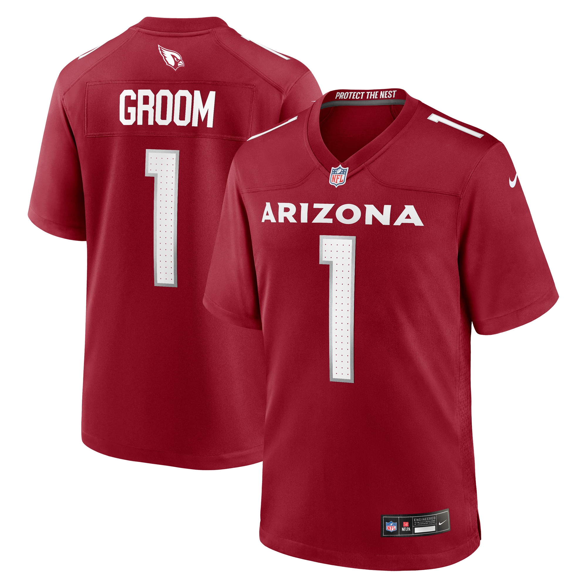 Men's Arizona Cardinals Number 1 Groom Cardinal Game Jersey