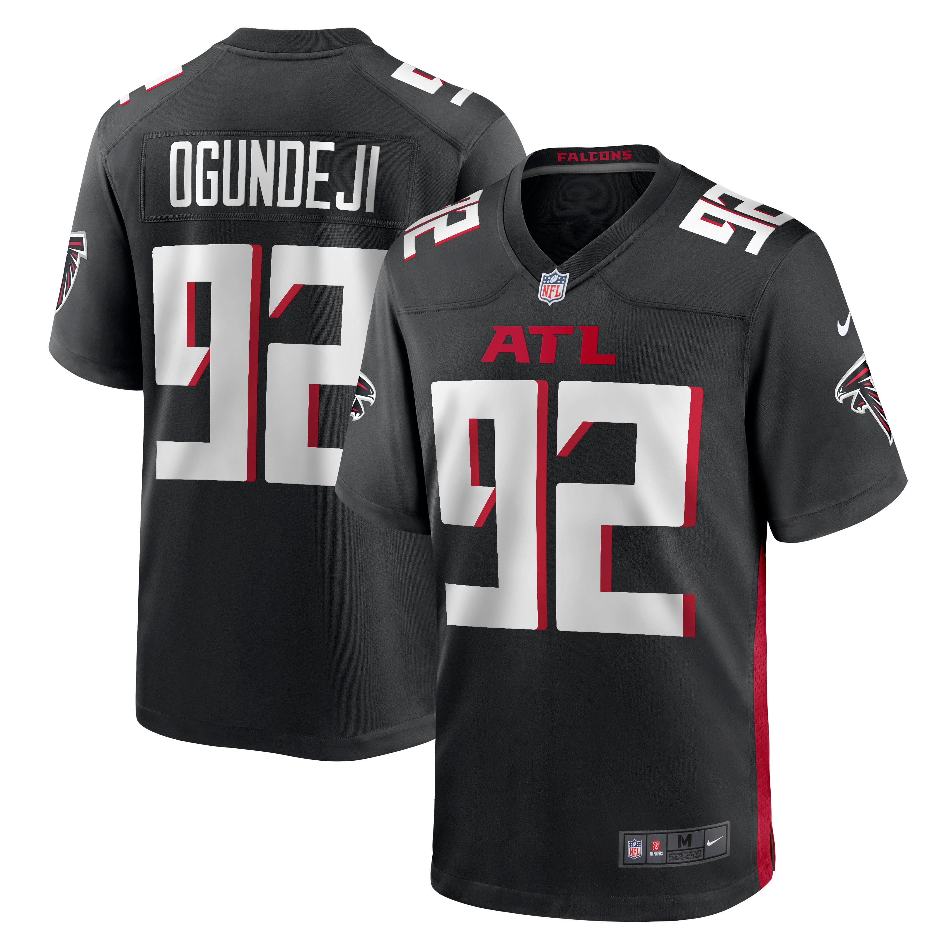Men's Atlanta Falcons Adetokunbo Ogundeji Black Game Jersey