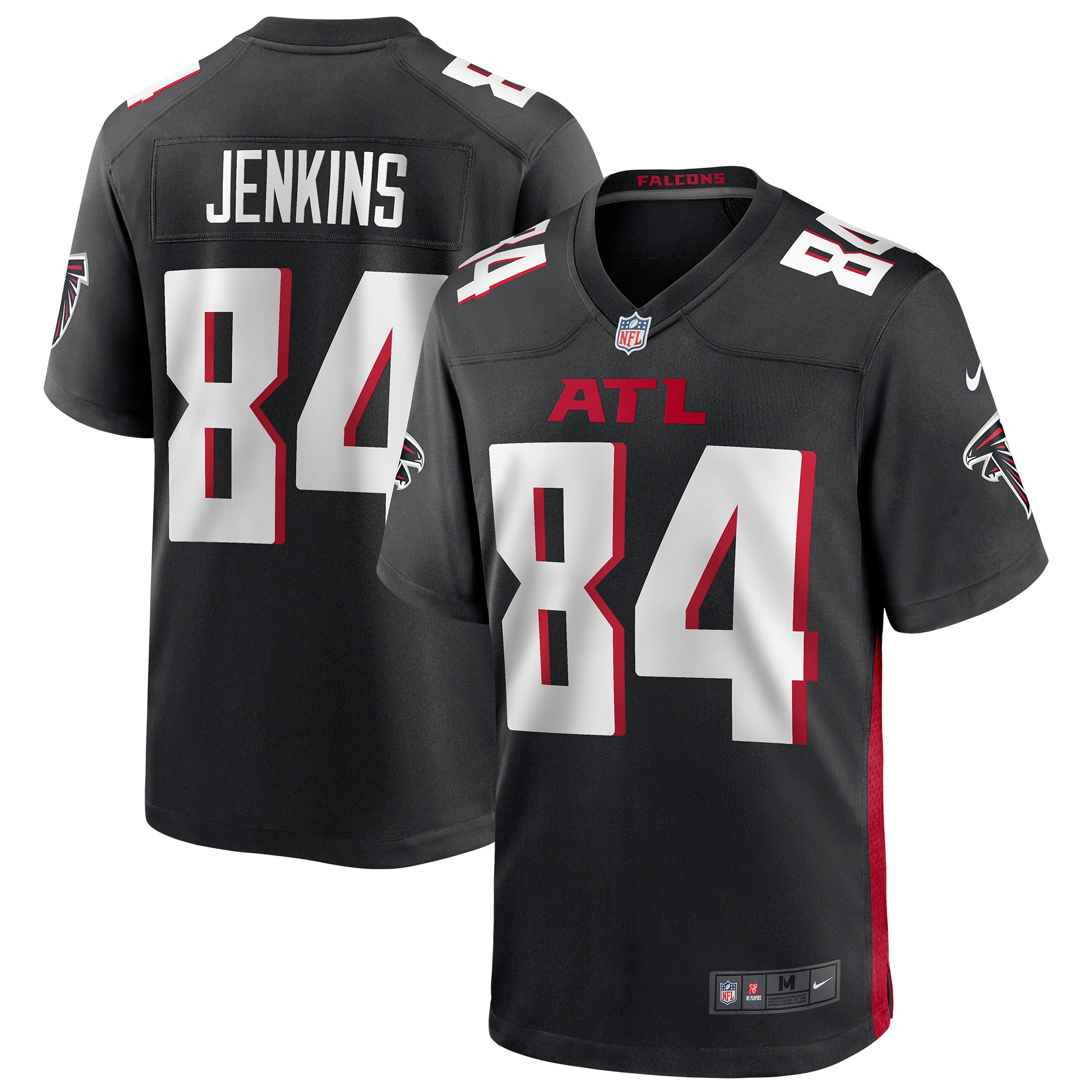 Men's Atlanta Falcons Alfred Jenkins Black Game Retired Player Jersey