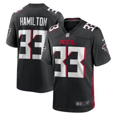 Men's Atlanta Falcons Antonio Hamilton Black Game Jersey 01