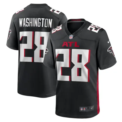 Men's Atlanta Falcons Carlos Washington Black Game Jersey 01