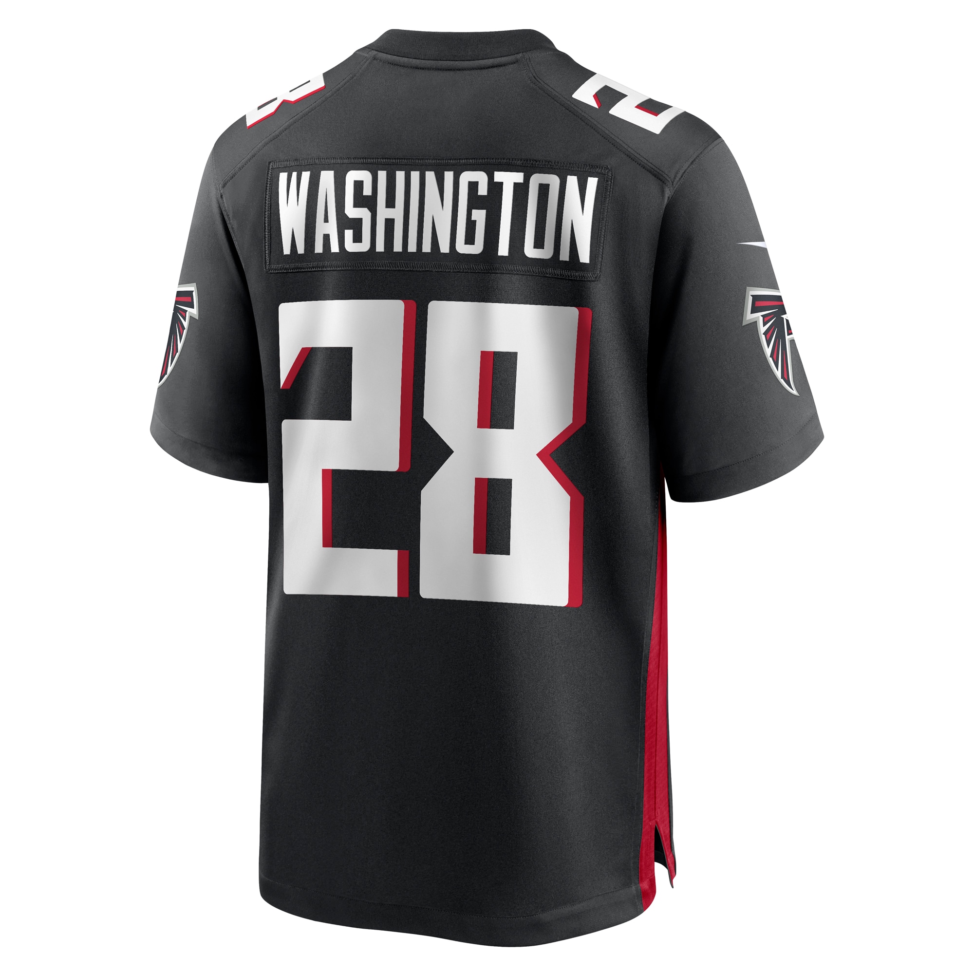 Men's Atlanta Falcons Carlos Washington Black Game Jersey