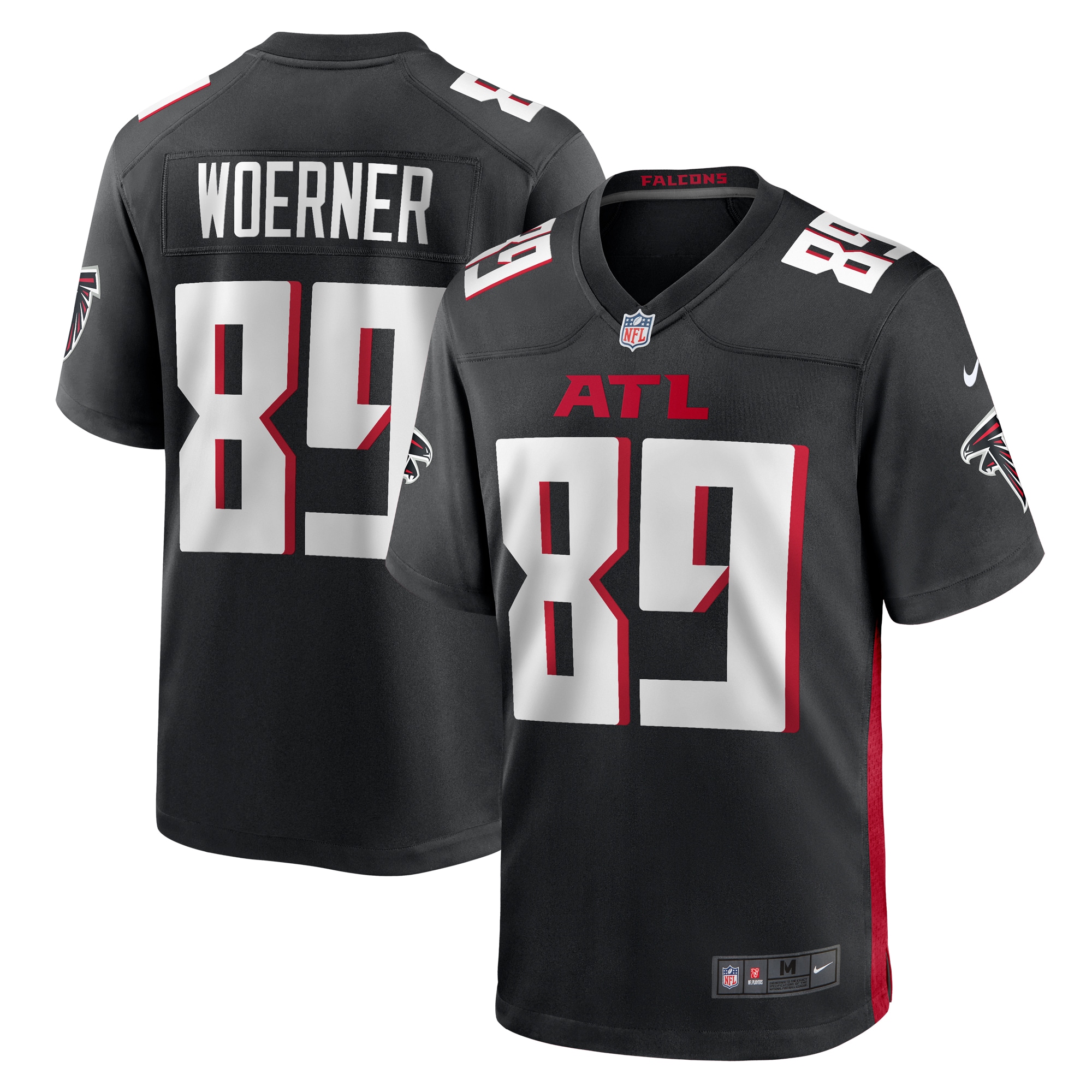 Men's Atlanta Falcons Charlie Woerner Black Game Jersey