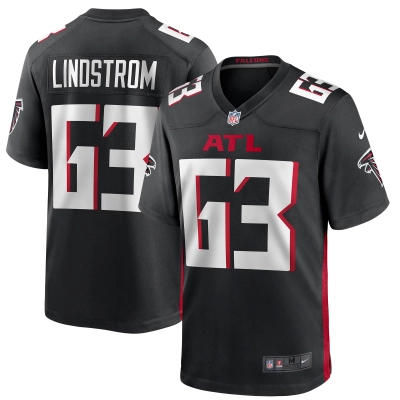 Men's Atlanta Falcons Chris Lindstrom Black Game Jersey 01