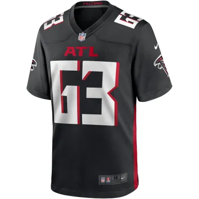 Men's Atlanta Falcons Chris Lindstrom Black Game Jersey 02