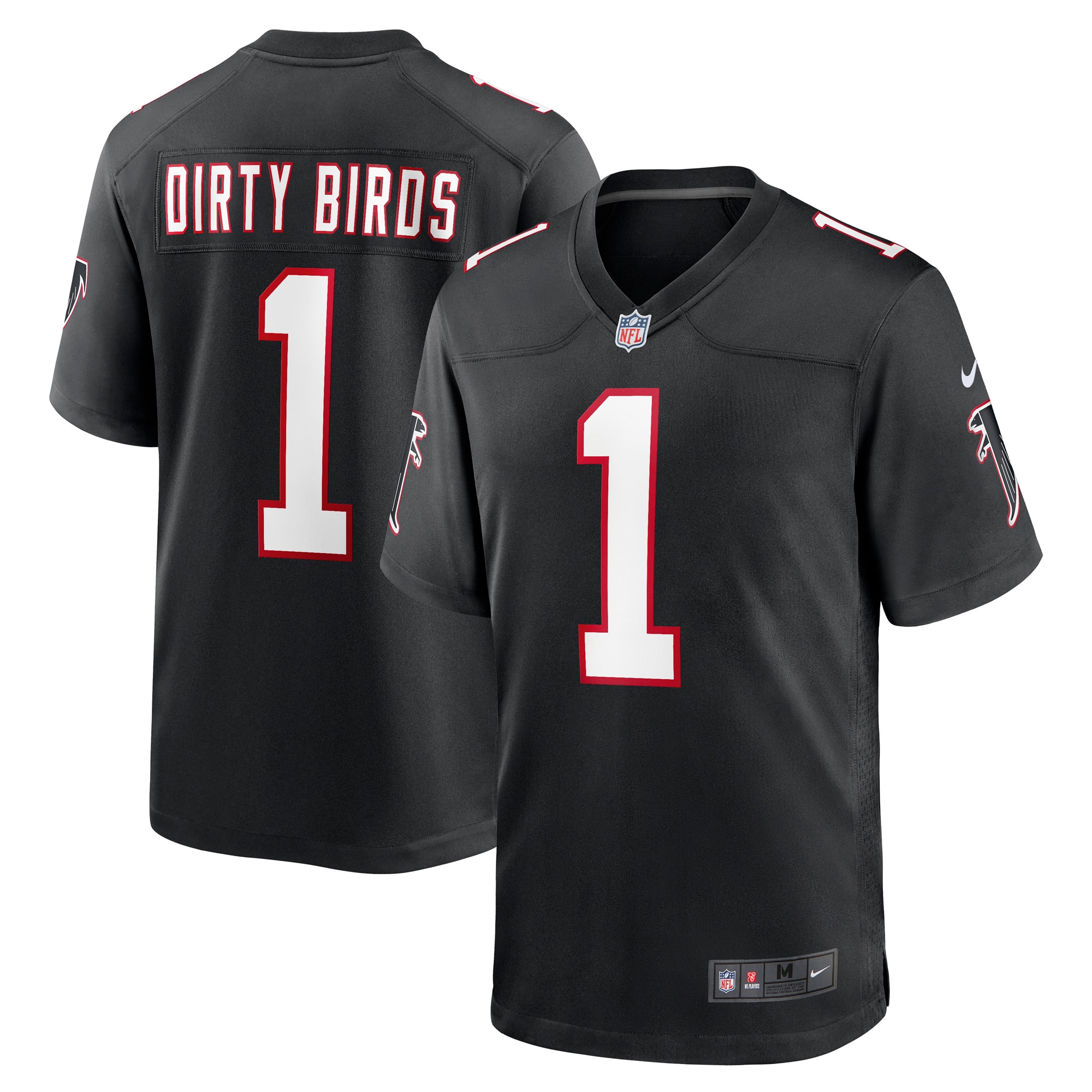 Men's Atlanta Falcons Dirty Birds Black Throwback Game Jersey