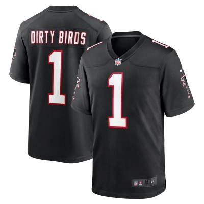 Men's Atlanta Falcons Dirty Birds Black Throwback Game Jersey 01