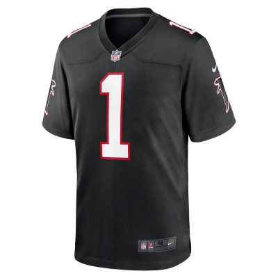 Men's Atlanta Falcons Dirty Birds Black Throwback Game Jersey 02