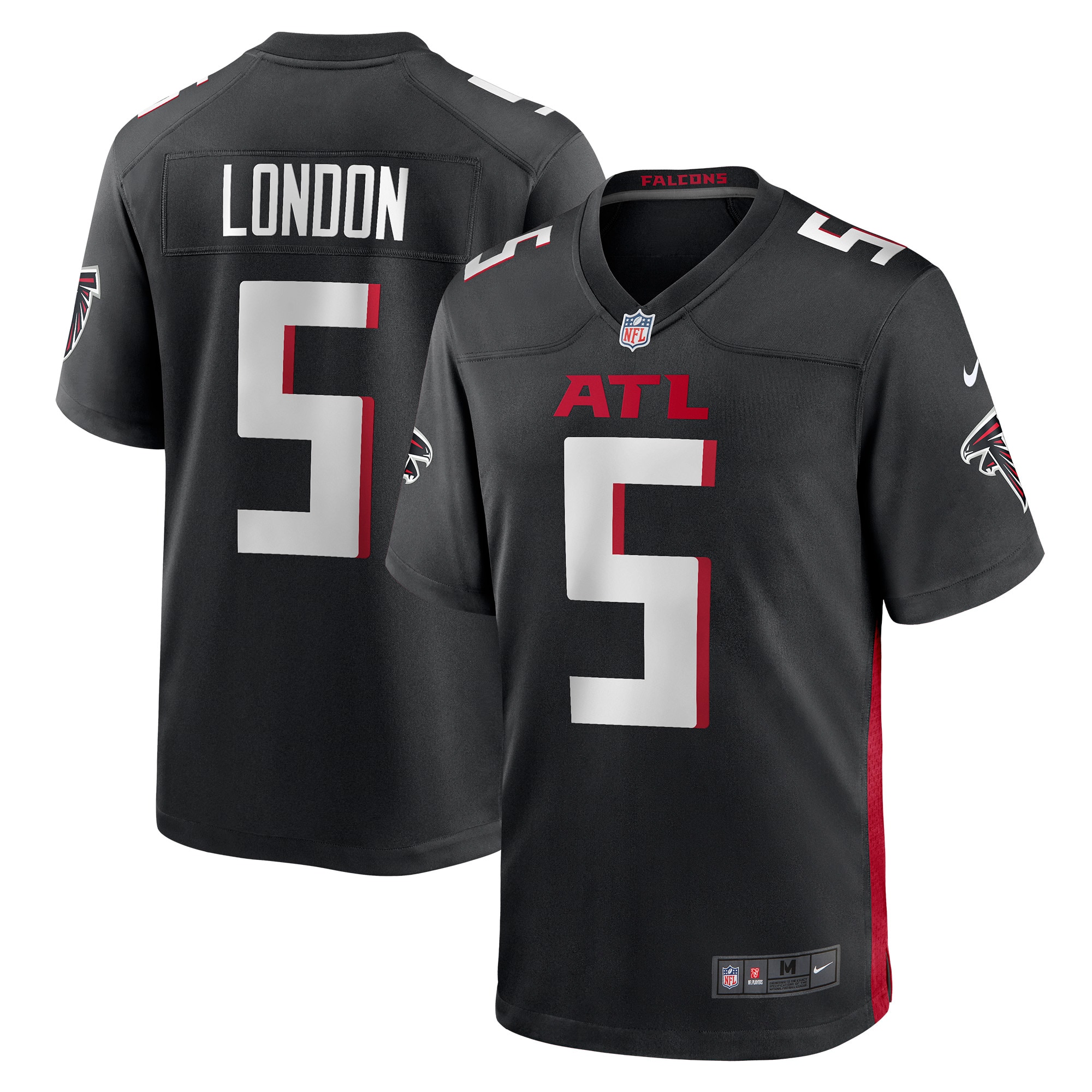 Men's Atlanta Falcons Drake London Black Player Game Jersey
