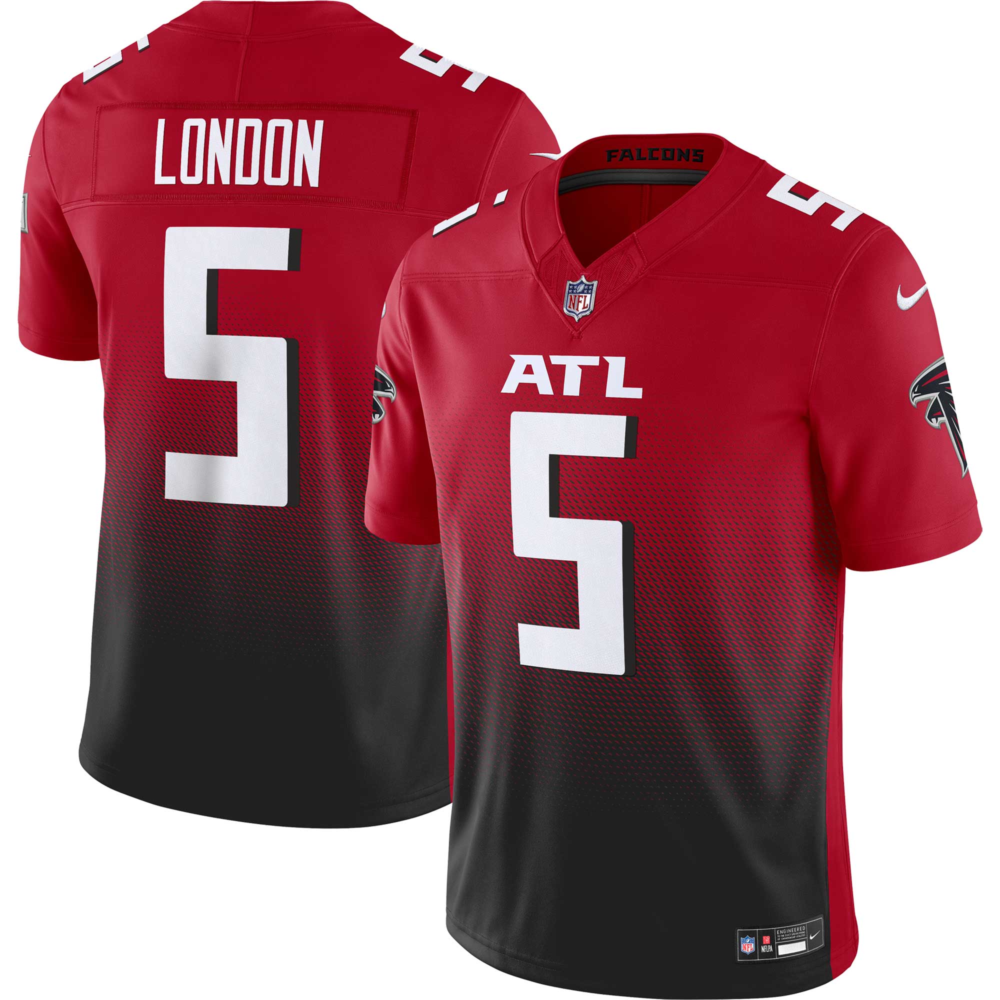 Men's Atlanta Falcons Drake London Red Vapor F.U.S.E. Limited Jersey