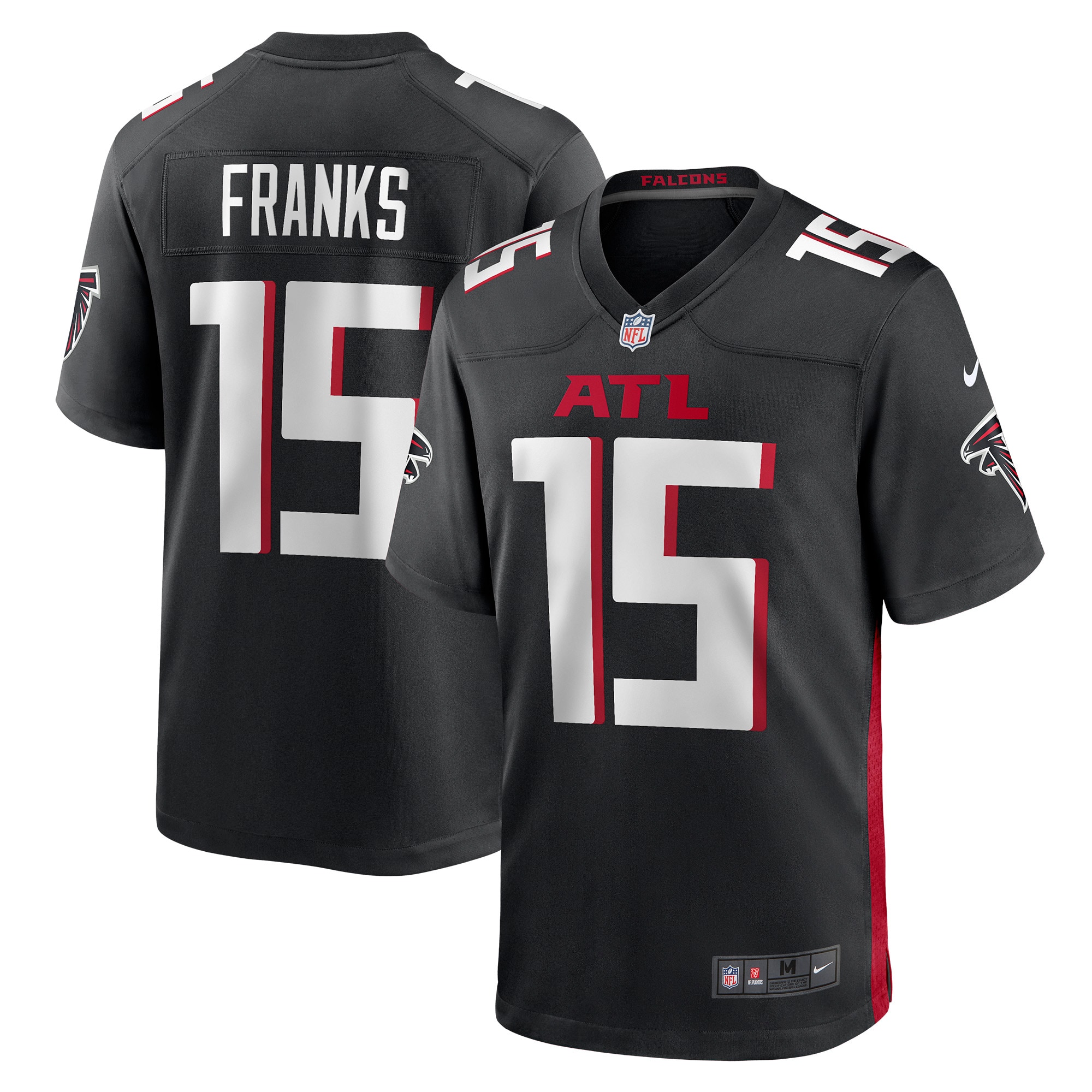 Men's Atlanta Falcons Feleipe Franks Black Game Jersey