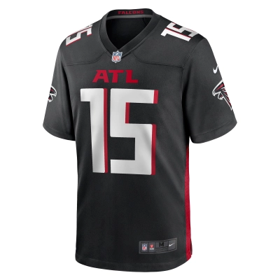 Men's Atlanta Falcons Feleipe Franks Black Game Jersey 02