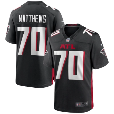 Men's Atlanta Falcons Jake Matthews Black Game Jersey 01